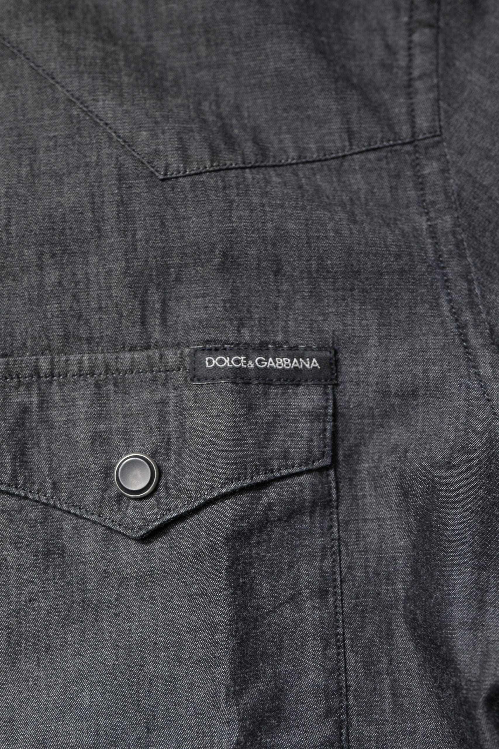 Dolce & Gabbana Gray Cotton Long Sleeves Casual Shirt