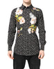 Dolce & Gabbana Black GOLD Floral Embroidery Formal Shirt