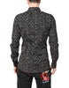 Dolce & Gabbana Black GOLD Floral Embroidery Formal Shirt
