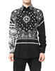 Dolce & Gabbana Black White Bandana Cotton Formal Dress Shirt