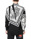 Dolce & Gabbana Black White Bandana Cotton Formal Dress Shirt