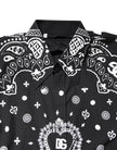 Dolce & Gabbana Black White Bandana Cotton Formal Dress Shirt