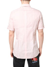 Dolce & Gabbana Pink Short Sleeves Cotton GOLD Casual Shirt