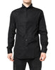 Emporio Armani Black Cotton Long Sleeves Formal Dress Shirt