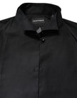 Emporio Armani Black Cotton Long Sleeves Formal Dress Shirt