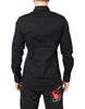 Dolce & Gabbana Black GOLD Cotton Long Sleeves Dress Shirt