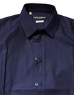 Dolce & Gabbana Blue GOLD Cotton Long Sleeves Men Dress Shirt
