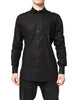 Dolce & Gabbana Black GOLD Cotton Dress Formal Shirt