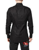 Dolce & Gabbana Black GOLD Cotton Dress Formal Shirt