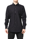 Dolce & Gabbana Black GOLD Cotton Men Dress Formal Shirt
