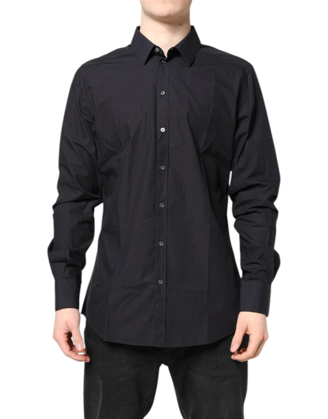 Dolce & Gabbana Black GOLD Cotton Men Dress Formal Shirt