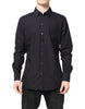 Dolce & Gabbana Black GOLD Cotton Men Dress Formal Shirt