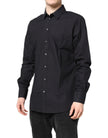 Dolce & Gabbana Black GOLD Cotton Men Dress Formal Shirt