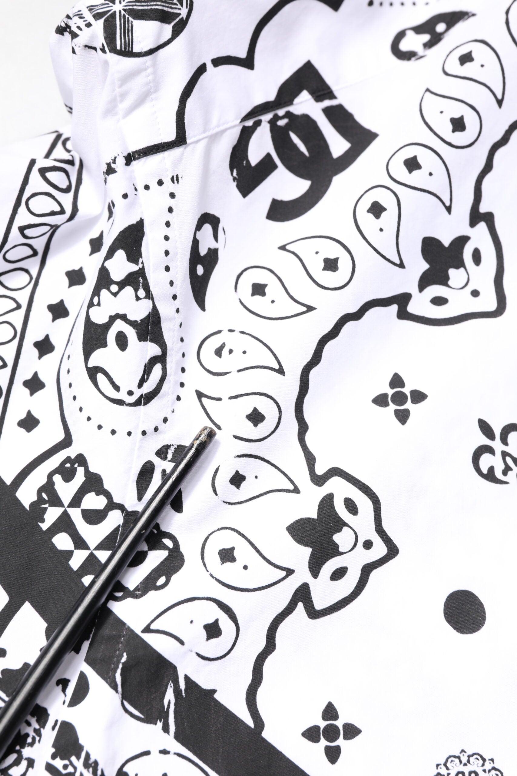 Dolce & Gabbana White Black Bandana MARTINI Formal Shirt