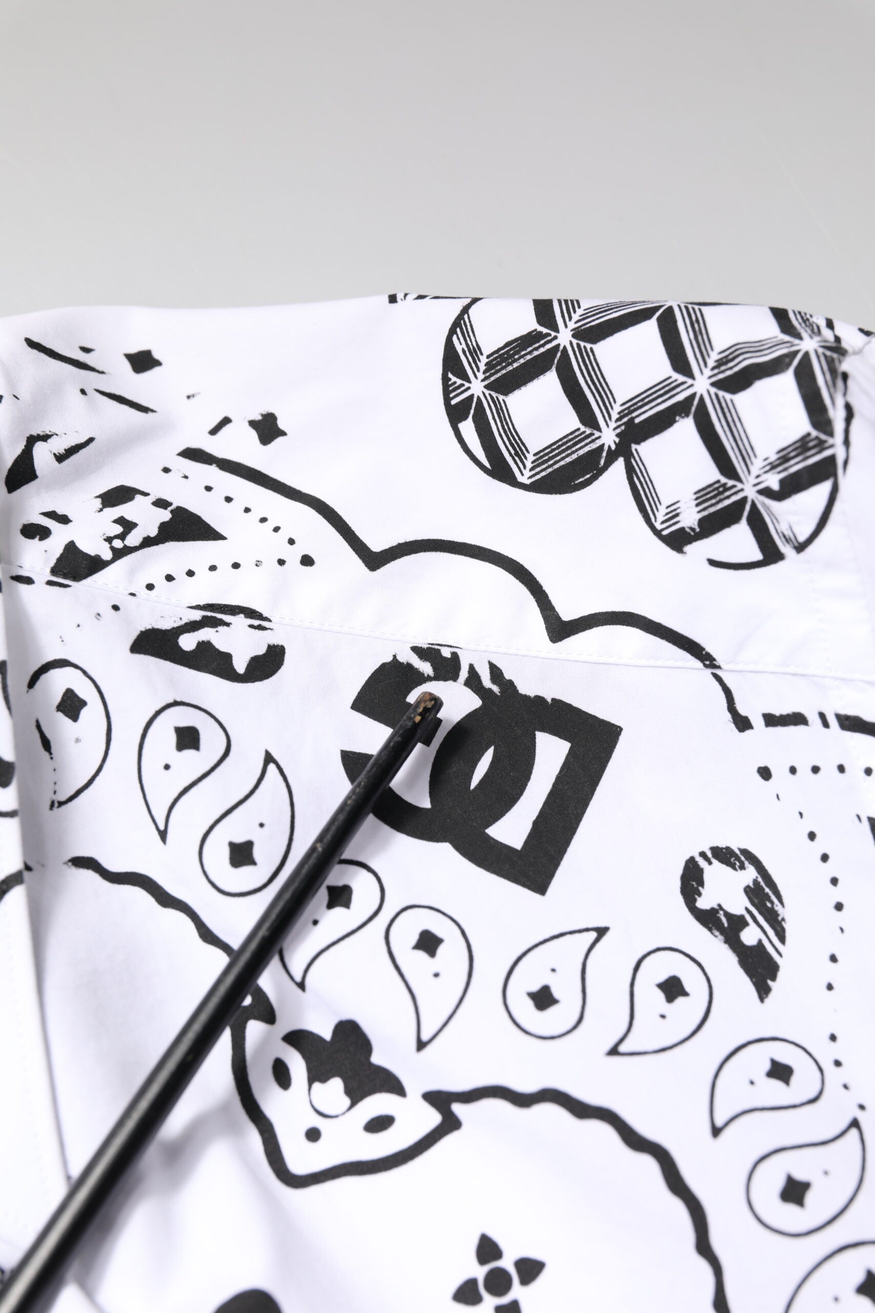 Dolce & Gabbana White Black Bandana MARTINI Formal Shirt