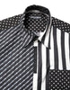 Dolce & Gabbana Black White Stripe Button Down Casual Shirt