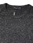 Dolce & Gabbana Gray Wool Knitted Round Neck Pullover Sweater