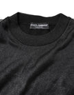 Dolce & Gabbana Black Logo Knitted Crewneck Pullover Sweater