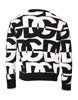 Dolce & Gabbana Black White Knit Logo Print Pullover Sweater