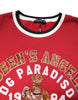 Dolce & Gabbana Red Sequin Knit Pullover Sweatshirt Sweater