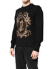 Dolce & Gabbana Black Logo Embroidery Knit Pullover Sweater