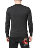 Dolce & Gabbana Gray Embroidery Knit Men Pullover Sweater