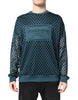 Dolce & Gabbana Green Perforated DG Embossed Pullover Sweater