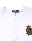 Dolce & Gabbana White Crew Neck DG Crown Short Sleeve T-shirt
