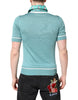 Dolce & Gabbana Green Printed Collared Short Sleeve T-shirt