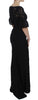 Dolce & Gabbana Elegant Black Floral Lace Maxi Dress