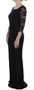 Dolce & Gabbana Elegant Black Floral Lace Maxi Dress