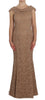 Dolce & Gabbana Elegant Pink Floral Lace Maxi Dress