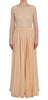 Dolce & Gabbana Elegant Beige Silk Full Length Sheath Dress