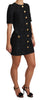 Dolce & Gabbana Elegant Black Button Embellished Mini Dress