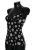 Dolce & Gabbana Elegant Black Daisy Floral Lace Chemise Dress